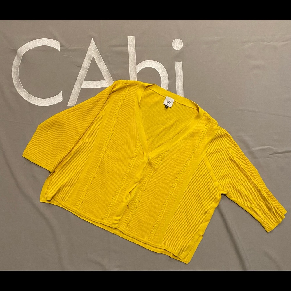 NWOT CAbi sunny yellow cardi/sweater #5637